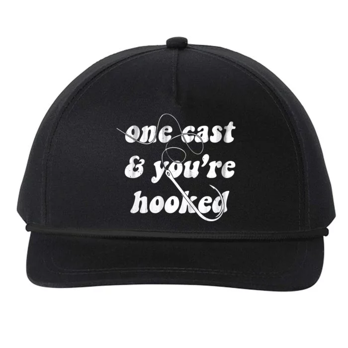 One Cast And Youre Hooked Fishing Snapback Five-Panel Rope Hat