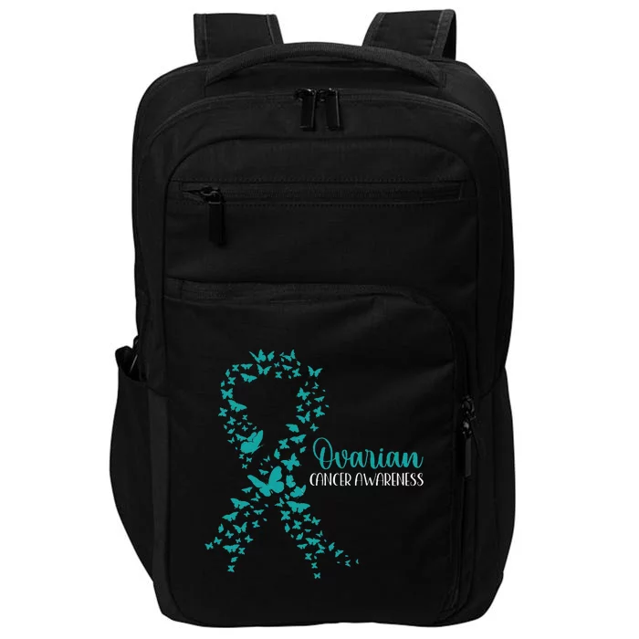 Ovarian Cancer Awareness Teal Ribbon Warrior Survivor Gift Impact Tech Backpack