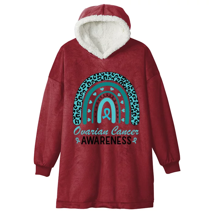 Ovarian Cancer Awareness Rainbow Hooded Wearable Blanket