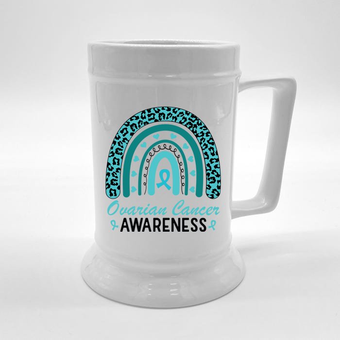 Ovarian Cancer Awareness Rainbow Front & Back Beer Stein