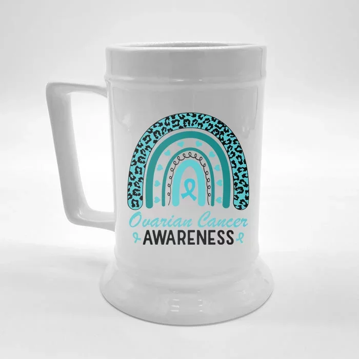 Ovarian Cancer Awareness Rainbow Front & Back Beer Stein