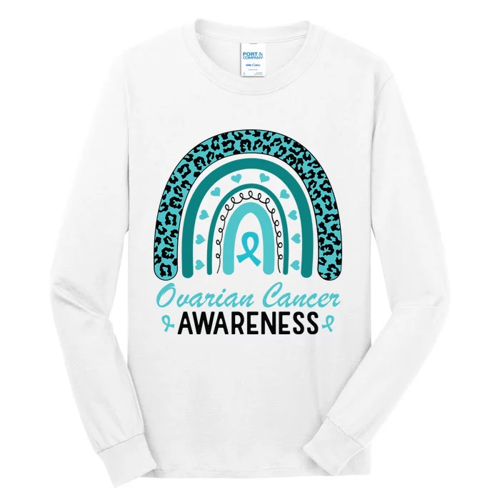 Ovarian Cancer Awareness Rainbow Tall Long Sleeve T-Shirt