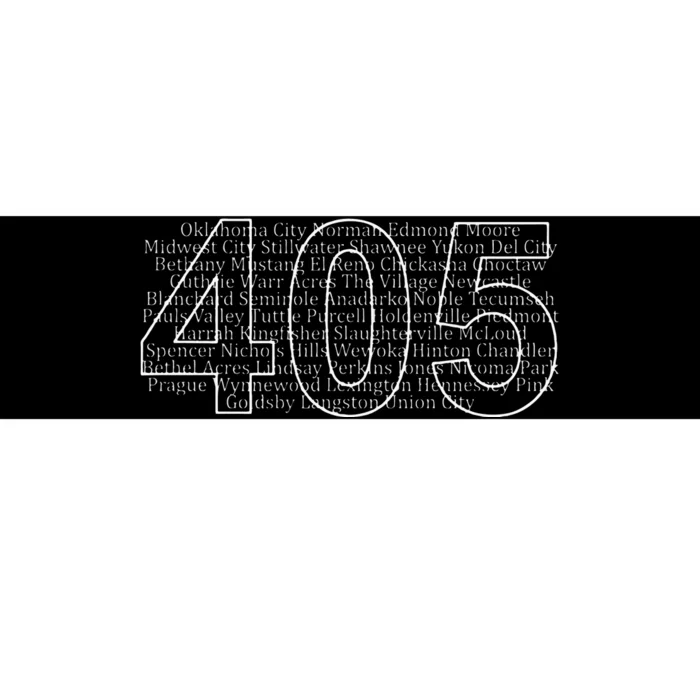 Oklahoma City And Its Suburbs Area Code 405 Cities Bumper Sticker