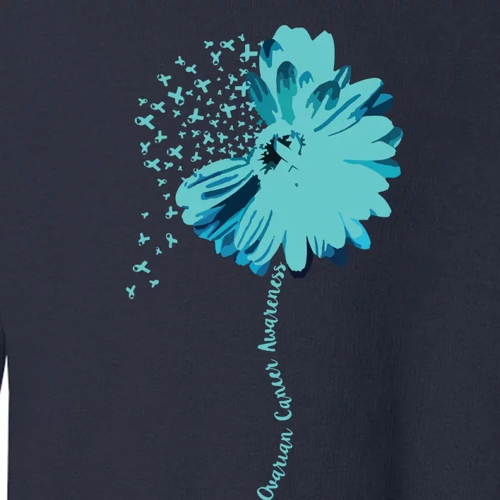 Ovarian Cancer Awareness Sunflower Ribbon Gift Toddler Sweatshirt