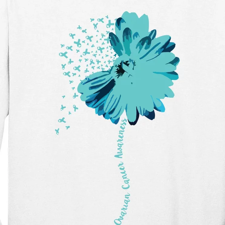 Ovarian Cancer Awareness Sunflower Ribbon Gift Tall Long Sleeve T-Shirt