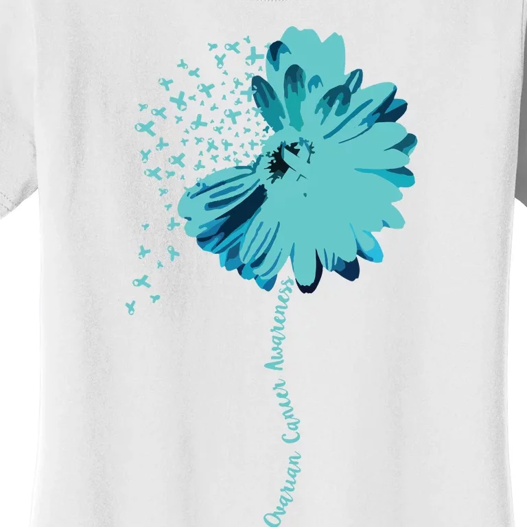 Ovarian Cancer Awareness Sunflower Ribbon Gift Women's T-Shirt