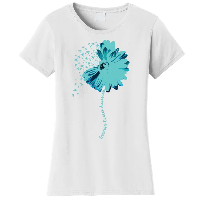 Ovarian Cancer Awareness Sunflower Ribbon Gift Women's T-Shirt