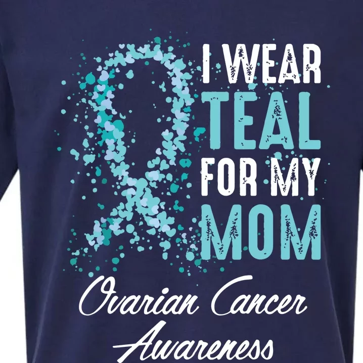 Ovarian Cancer Awareness I Wear Teal For My Mom Mother Sueded Cloud Jersey T-Shirt