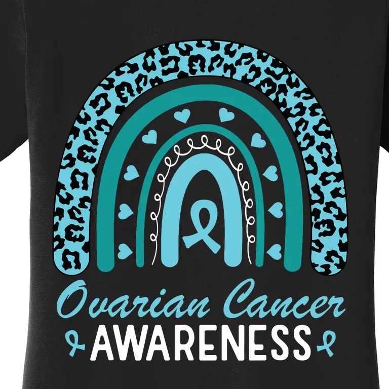 Ovarian Cancer Awareness Month Teal Rainbow Ribbon Women's T-Shirt