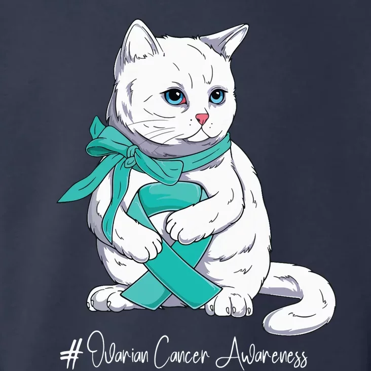 Ovarian Cancer Awareness Month Teal Ribbon Cat Toddler Hoodie