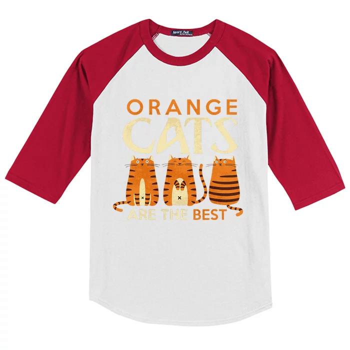 Orange Cats Are The Best Cat Mom Funny Cat Lover Kids Colorblock Raglan Jersey