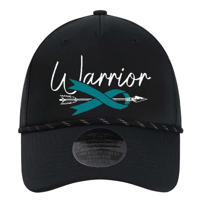 Ovarian Cancer Awareness Month Woman Teal Ribbon Warrior Performance The Dyno Cap