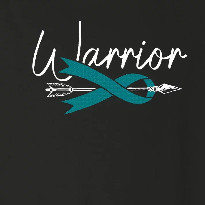 Ovarian Cancer Awareness Month Woman Teal Ribbon Warrior Toddler Long Sleeve Shirt