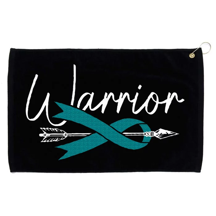 Ovarian Cancer Awareness Month Woman Teal Ribbon Warrior Grommeted Golf Towel