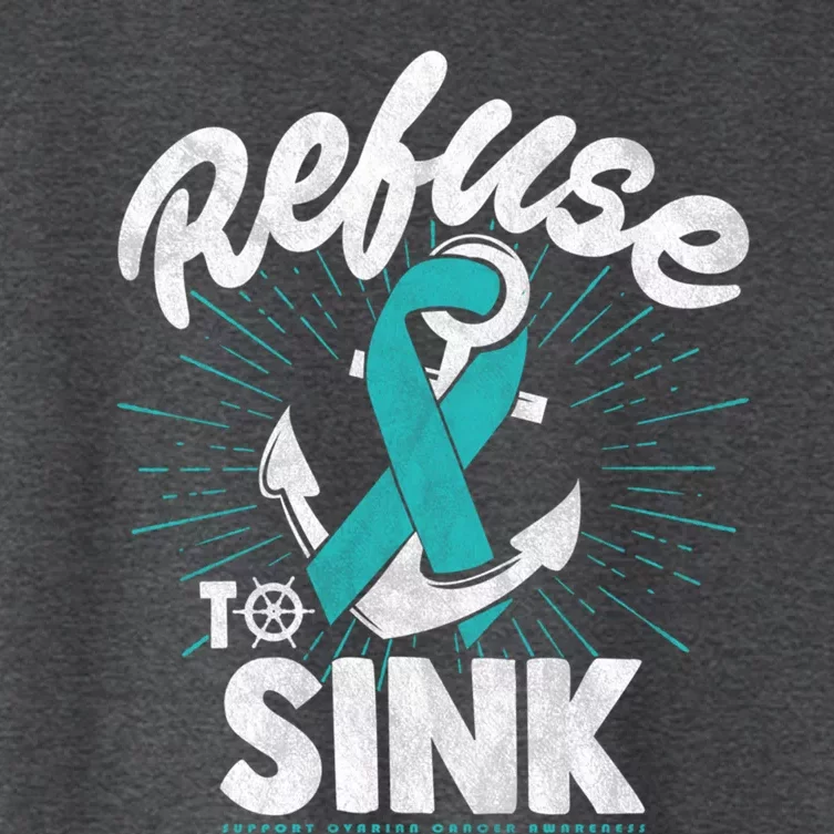 Ovarian Cancer Anchor Refuse To Sink Awareness Gift Meaningful Gift Women's Crop Top Tee