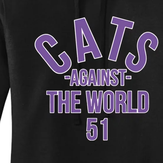 Official Cats Against The World 51 Mike Bajakian Pat Fitzgerald Women's Pullover Hoodie