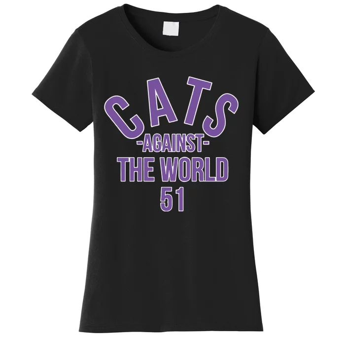 Official Cats Against The World 51 Mike Bajakian Pat Fitzgerald Women's T-Shirt