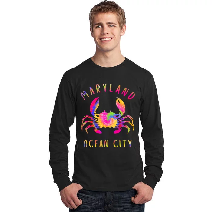 Ocean City Blue Crab Tie Dye Maryland Maryland Vacation Tall Long Sleeve T-Shirt