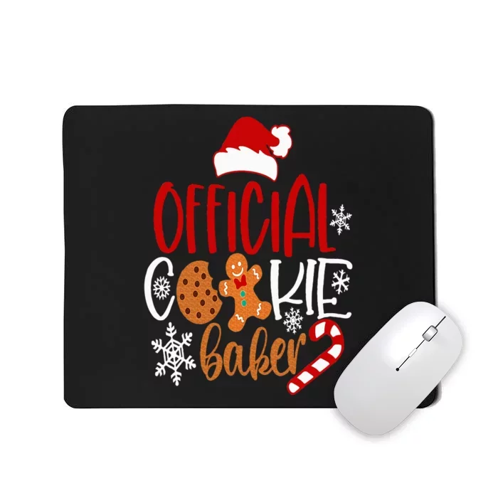 O.fficial Cookie Baker Snowflakes Santa Christmas Pajama Xmas Mousepad