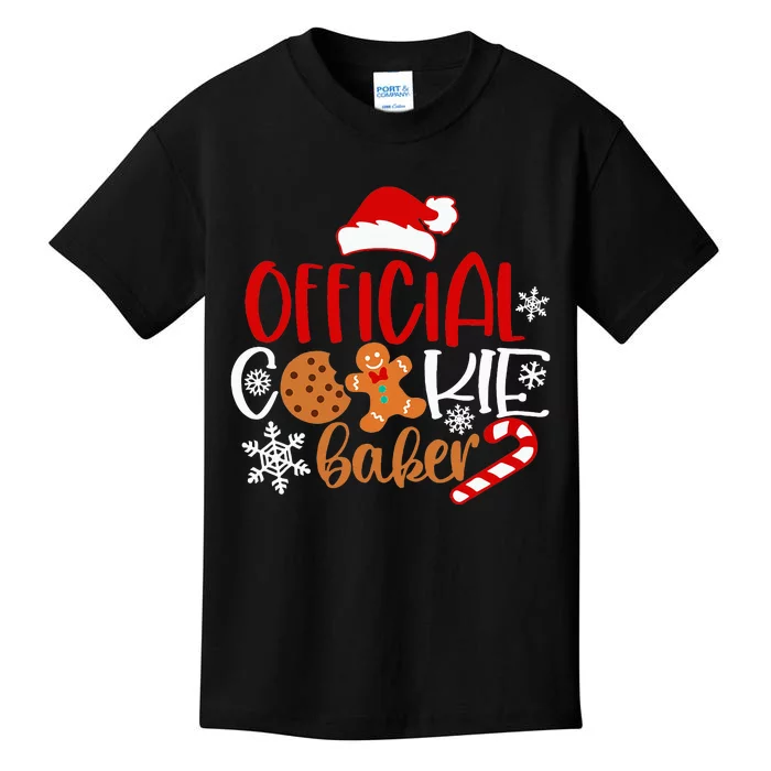 O.fficial Cookie Baker Snowflakes Santa Pajama Xmas Kids T-Shirt