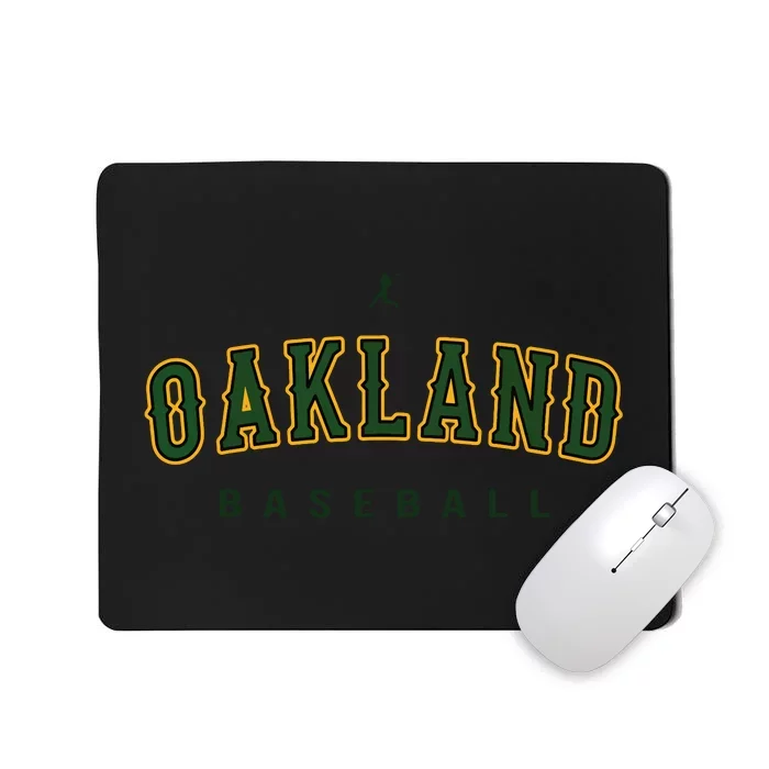 Oakland City Baseball Retro Vintage Baseball Lover Oakland Mousepad