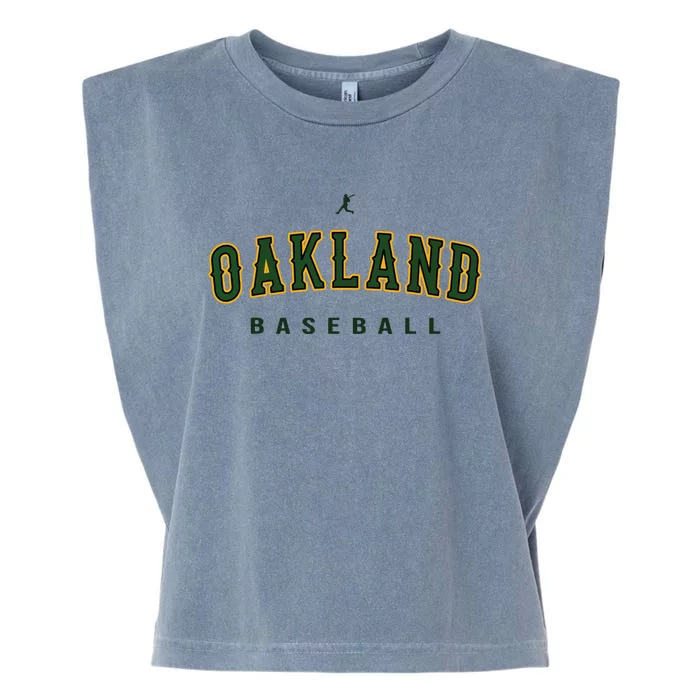 Oakland City Baseball Retro Vintage Baseball Lover Oakland Garment-Dyed Women's Muscle Tee