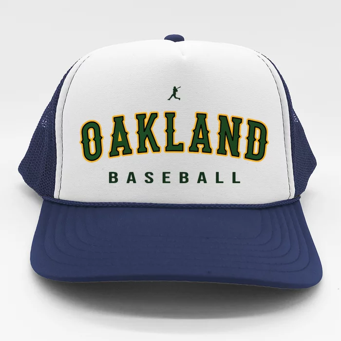 Oakland City Baseball Retro Vintage Baseball Lover Oakland Trucker Hat