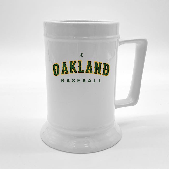 Oakland City Baseball Retro Vintage Baseball Lover Oakland Front & Back Beer Stein