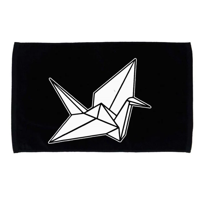 Origami Crane Blackwork Minimal Microfiber Hand Towel