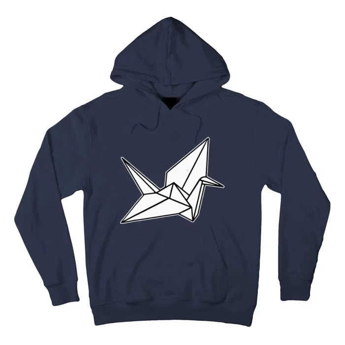 Origami Crane Blackwork Minimal Tall Hoodie