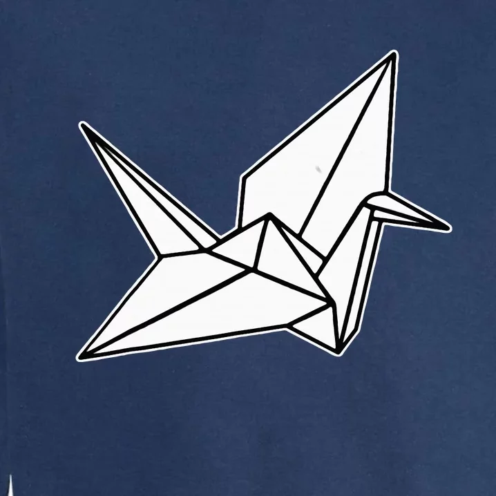 Origami Crane Blackwork Minimal Garment-Dyed Sweatshirt