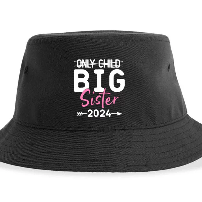 Only Child Big Sister 2024 Funny Promoted To Big Sister 2024 Sustainable Bucket Hat