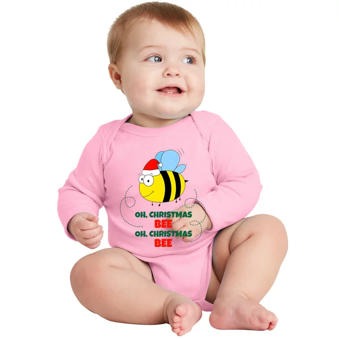 Oh Christmas Bee Oh Christmas Bee Teacher Baby Long Sleeve Bodysuit