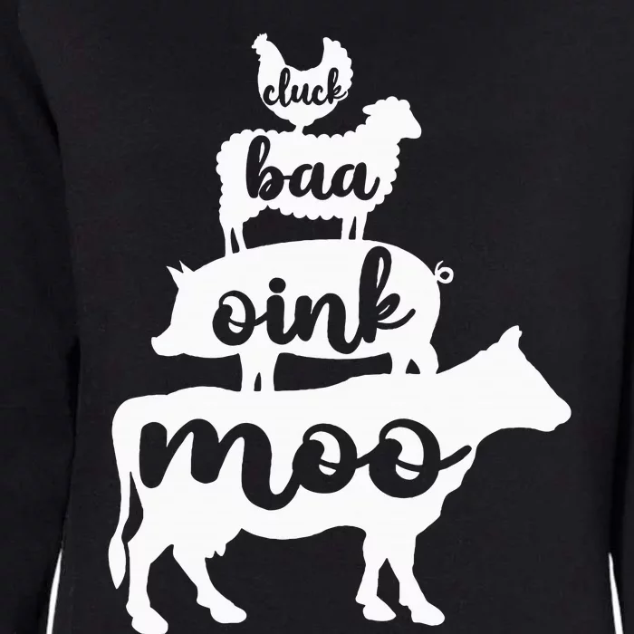 Oink Cluck Baa Moo Birthday Pig Chicken Cow Farmer Womens California Wash Sweatshirt