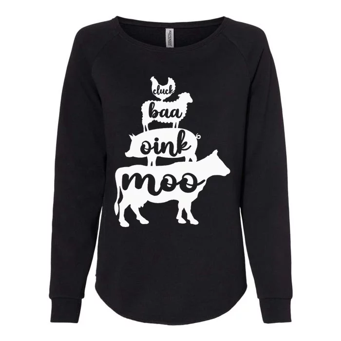 Oink Cluck Baa Moo Birthday Pig Chicken Cow Farmer Womens California Wash Sweatshirt