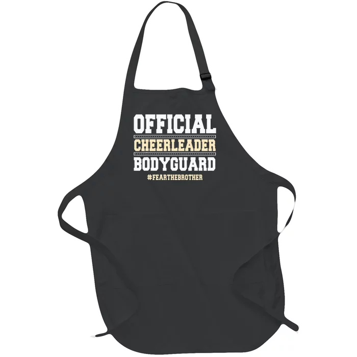 Official Cheerleader Bodyguard Fear The Brother Cheerleader Full-Length Apron With Pocket