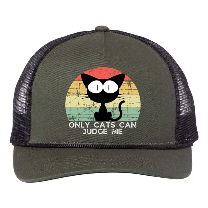 ONLY CATS CAN JUDGE ME FUNNY CAT LOVER Retro Rope Trucker Hat Cap