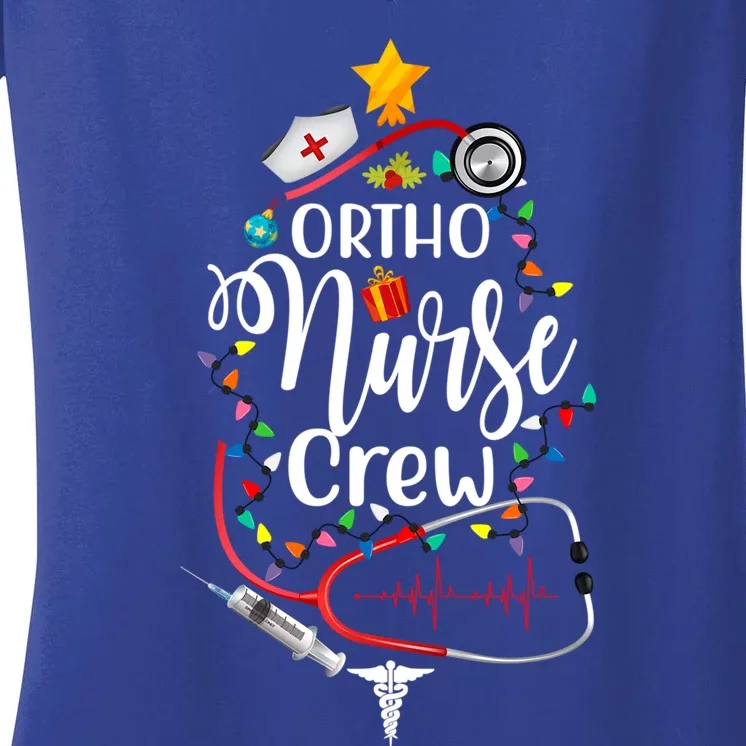 Ortho Christmas Crew Orthopaedic Nurse Techs Secretary Gift Great Gift Women's V-Neck T-Shirt