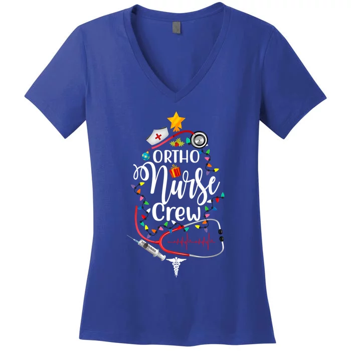 Ortho Christmas Crew Orthopaedic Nurse Techs Secretary Gift Great Gift Women's V-Neck T-Shirt