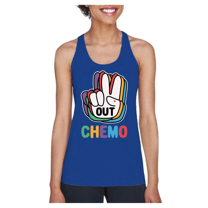 Out Chemo Cute Last Day Of Chemo Cancer Warrior Gift Women's Racerback Tank