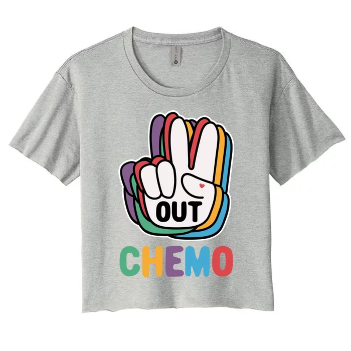 Out Chemo Cute Last Day Of Chemo Cancer Warrior Gift Women's Crop Top Tee