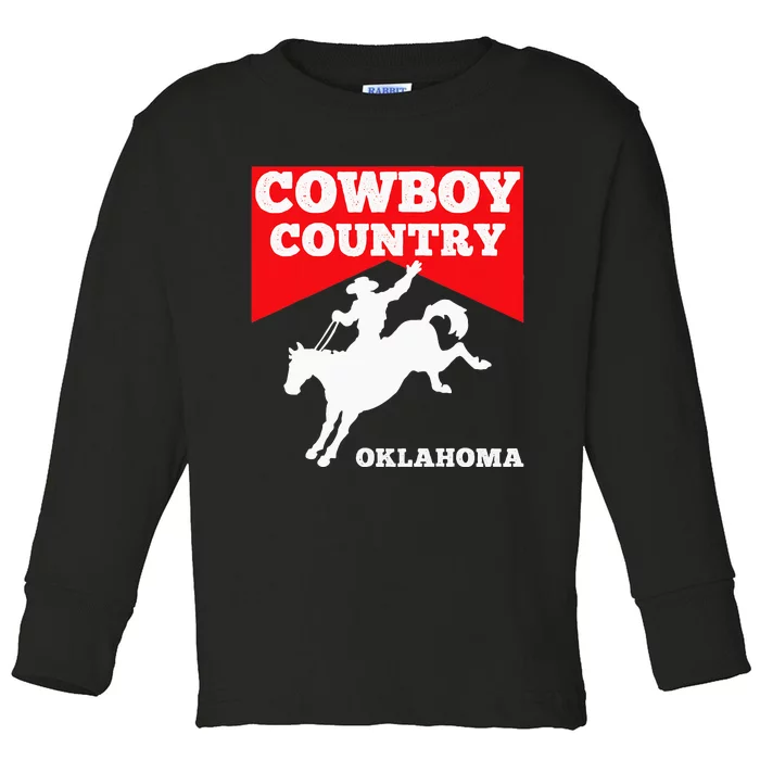 Oklahoma Cowboy Country Horse Riding Rodeo Toddler Long Sleeve Shirt