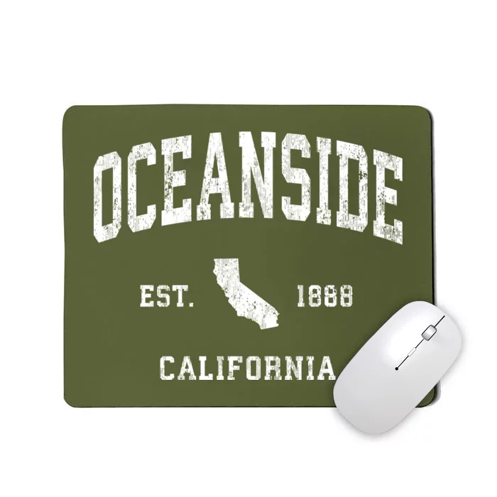 Oceanside California Ca Vintage Athletic Mousepad