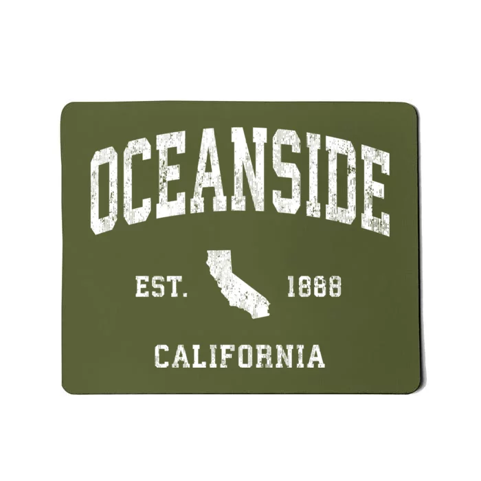 Oceanside California Ca Vintage Athletic Mousepad