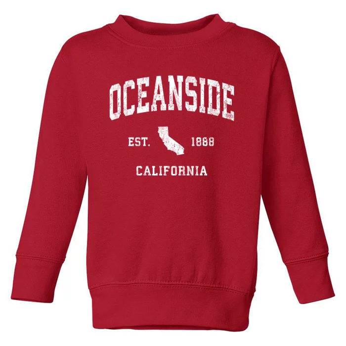 Oceanside California Ca Vintage Athletic Toddler Sweatshirt