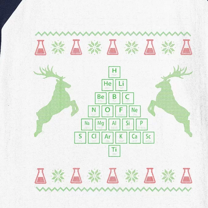 Oh Chemistree Chemistry Teacher Ugly Christmas Sweater Pun Baseball Sleeve Shirt