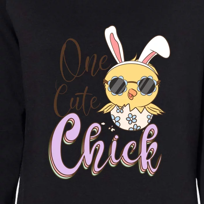 One Cute Chick With Glasses Funny Bunny Easter Day Womens California Wash Sweatshirt