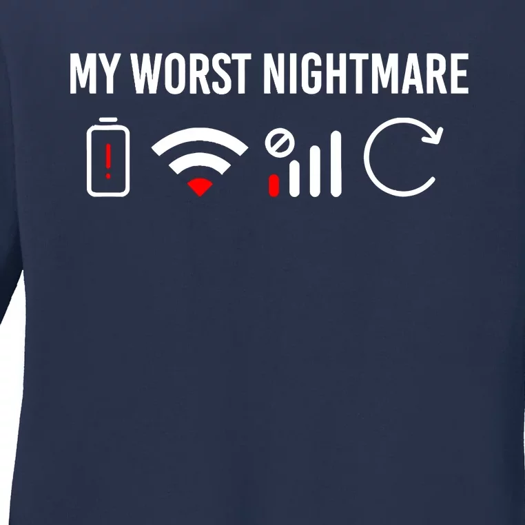 Online Clothes Computer Video Game Geek My Worst Nightmare Ladies Long Sleeve Shirt