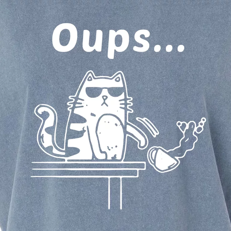 Oups Cat Coffee Garment-Dyed Women's Muscle Tee