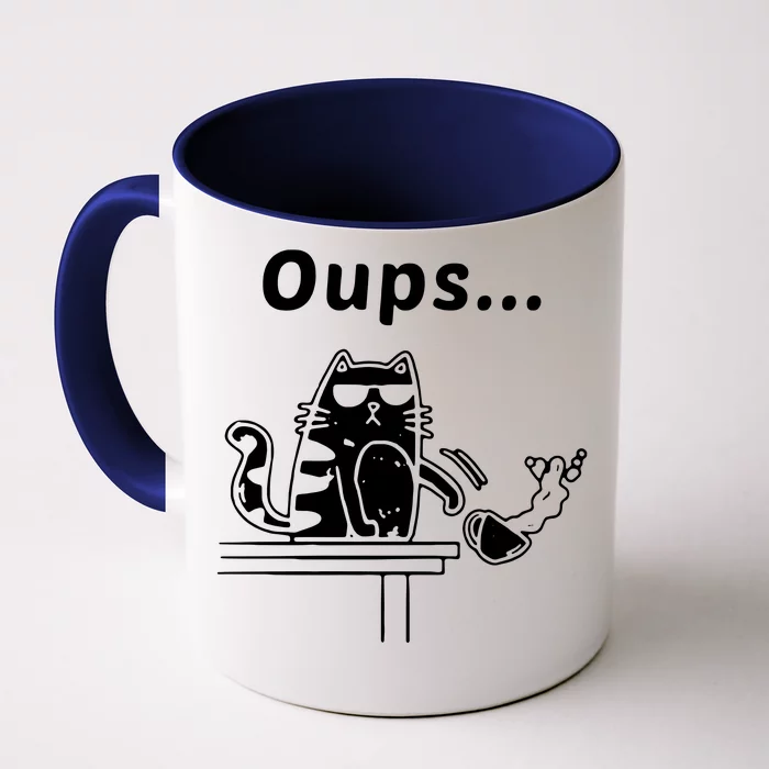 Oups Cat Coffee Front & Back Coffee Mug